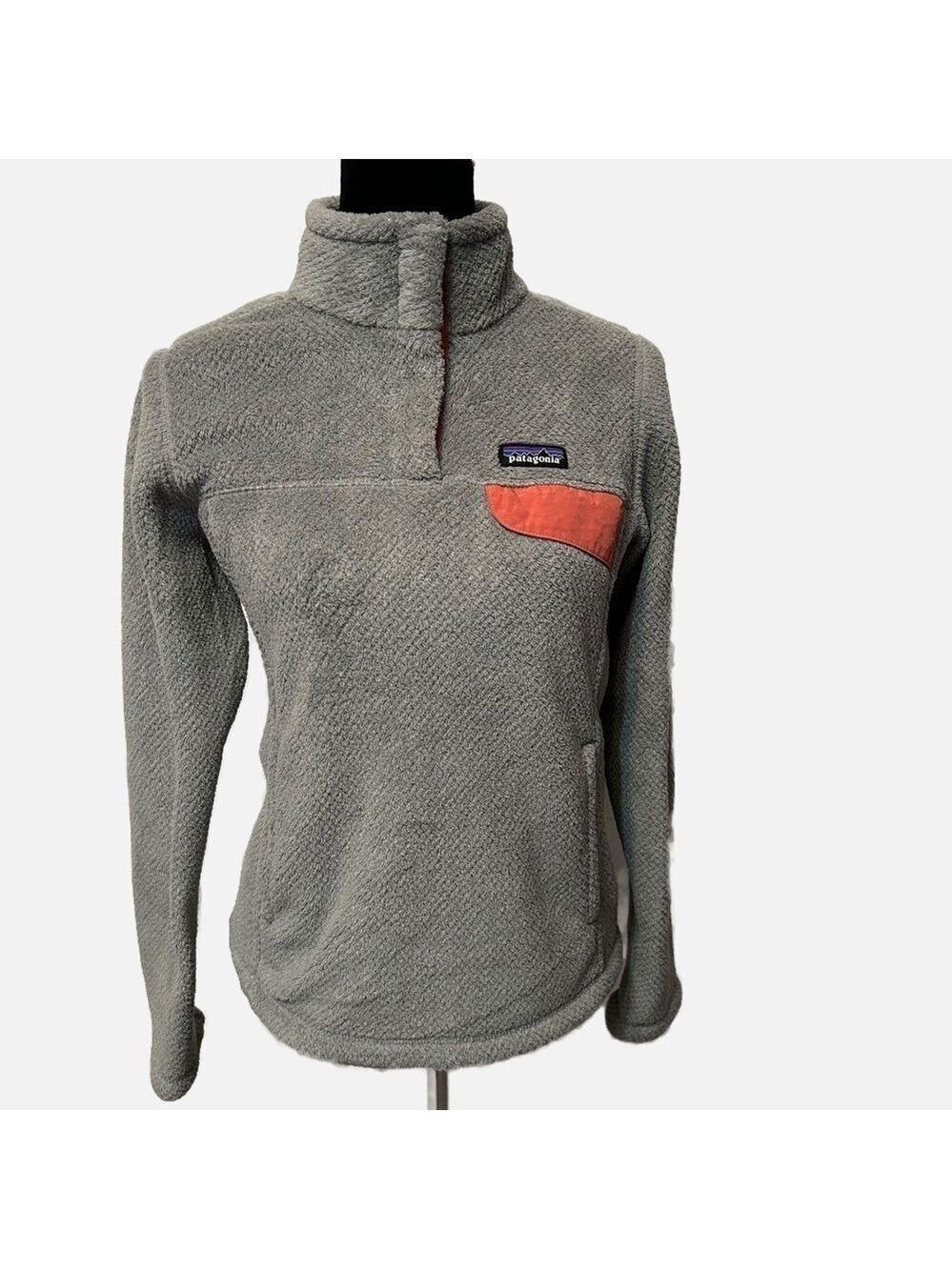 Patagonia Retool Snap-T Fleece Pullover Polar-Tec Gray Woman’s Size S Pockets